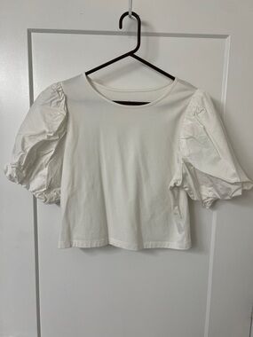 A New Day Puff Sleeve Crop Top